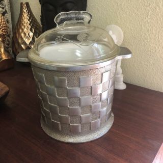VINTAGE Guardian ware ice bucket with liner and Glass Lid 1940/50 4