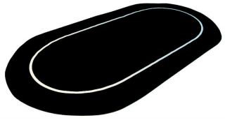 Black Sure Stick 70 " X 35 " Oval Rubber Foam Poker Rollout