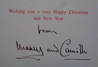 Antique Signed Christmas Card Prince Charles of Wales & Camilla Duchess Cornwall 3
