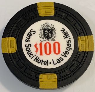Sans Souci Hotel $100 Casino Chip Las Vegas Nevada 3.  99