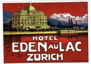 Hotel Eden Au Lac Luggage " Bruger " Deco Label (zurich)