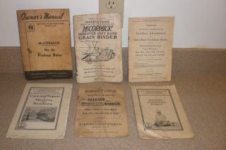 Mccormick Deering Binder Baler Mower Planters Instruction Book Vintage Farming