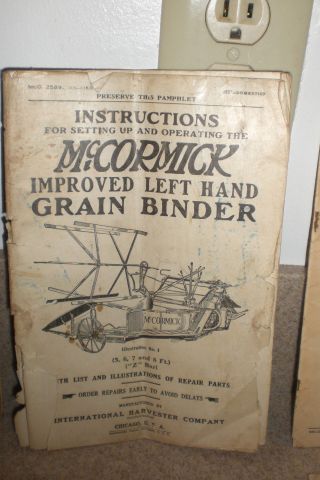 McCormick Deering Binder Baler Mower Planters INSTRUCTION BOOK Vintage Farming 3
