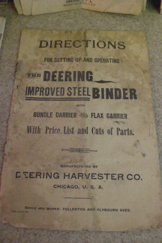McCormick Deering Binder Baler Mower Planters INSTRUCTION BOOK Vintage Farming 6