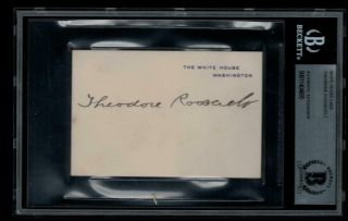 Theodore Roosevelt D1919 Signed White House Card Auto Potus President Teddy