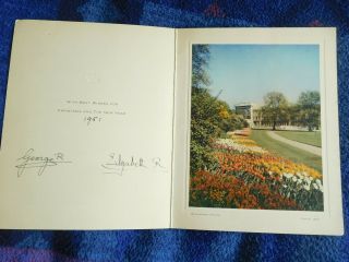 King George Vi And Queen Elizabeth Queen Mother Signed Chirstmas Card