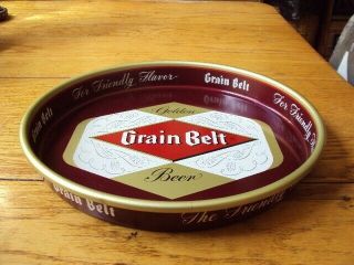 1950s Golden Grain Belt Beer 13 " Metal Advertising Serving Tip Tray - Sign