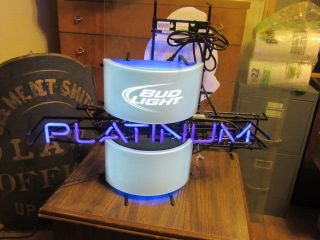 Bud Light Platinum Neon Beer Sign Authentic Busch Bar Light Pub Rec Room