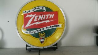 ZENITH RADIO - TELEVISION LIGHT UP - READS - SIGN 2