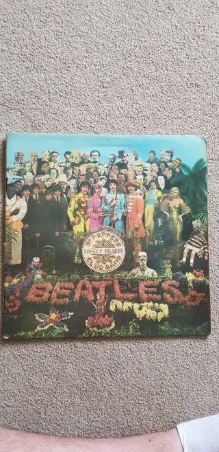 Beatles ‎sgt.  Peppers Lonely Hearts Club Band 1967 Uk Vinyl Parlophone ‎pmc 7027