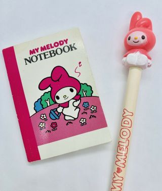Vintage Sanrio 1976 My Melody Pencil With Mini Notebook