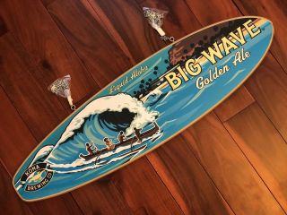 Kona Brewing Big Wave Golden Ale Collectors Surf Board Sign Liquid Aloha Hawaii