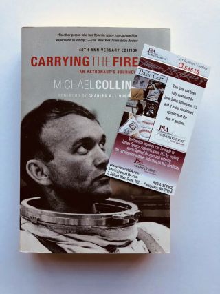 Signed Michael Collins Book Carrying The Fire Jsa