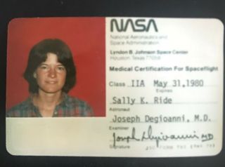 Astronaut Sally Ride - Medical Certification For Spaceflight Id Card