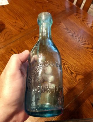 1863 - 1889 Leavenworth City Kansas KS Hutch Bottle BRANDON & KIRRMEYER 4