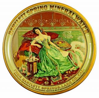 C1905 Bartlett Spring Mineral Water Tin Lithograph Advertising Serving Beer Tray