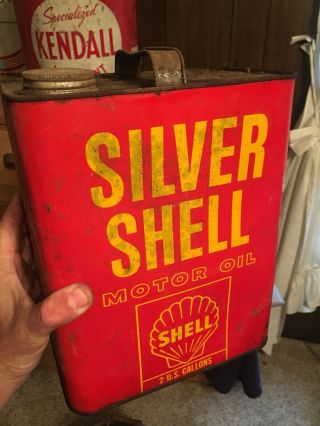 1940s Antique Shell Motor Oil Can.  Gas.  Sign.  Soda. 2