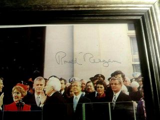 President Ronald Reagan Authentic Hand SIGNED AUTOGRAPHED Photo (2 Signatures) 2
