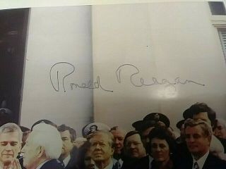 President Ronald Reagan Authentic Hand SIGNED AUTOGRAPHED Photo (2 Signatures) 3