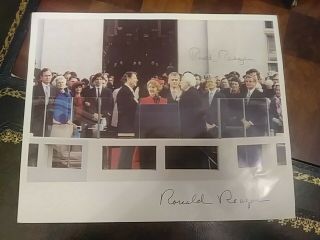 President Ronald Reagan Authentic Hand SIGNED AUTOGRAPHED Photo (2 Signatures) 4