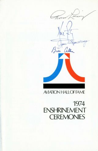 Apollo 11 Neil Armstrong Hand Signed Program 1974 Aviation Hall Of Fame Jan More