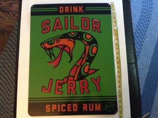 Sailor Jerry Spiced Rum Metal Tin Advertising Sign 18 X 24 Mancave Homebar