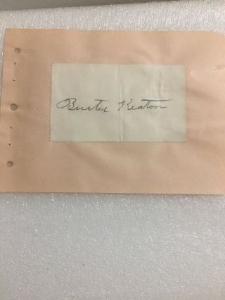 Buster Keaton Signed Paper Comic Actor/stuntman