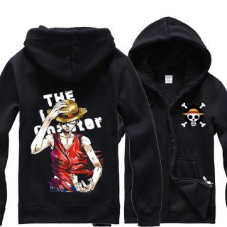 Anime One Piece Cotton Print Hoodie Hooded Jacket Sportswear Sweater Zipper Coat