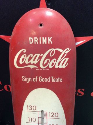 1950s Coca Cola cigar thermometer advertisement sign made in USA 5
