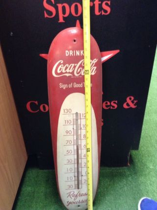 1950s Coca Cola cigar thermometer advertisement sign made in USA 8