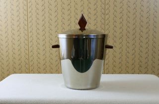 Vintage Mid Century Irvingware Ice Bucket Stainless Steel w/liner 2