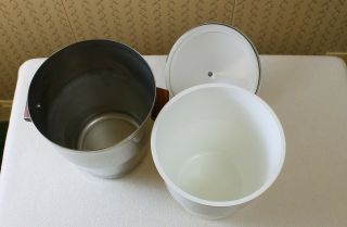 Vintage Mid Century Irvingware Ice Bucket Stainless Steel w/liner 6
