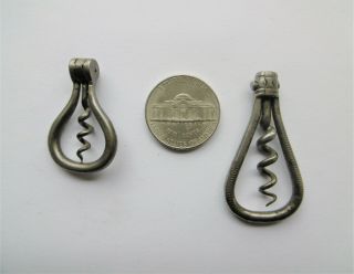 2 Antique Miniature Bow Corkscrews Very Small 13 & 14.  2 Mm - 19 & 18 Th Cen.