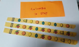 COLUMBIA 10 STOP SET REEL STRIPS w/ 3 - 5 AWARD CARD ANTIQUE SLOT MACHINE 2