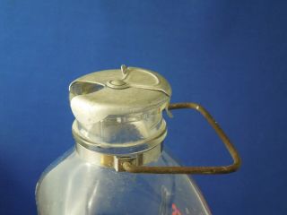Lewes Dairy 1/2 Gallon Milk Glass Bottle Jar W/ Metal Handle 6