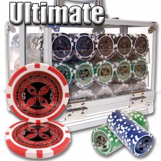 600 Ultimate 14g Clay Poker Chips Set With Acrylic Case - Pick Chips