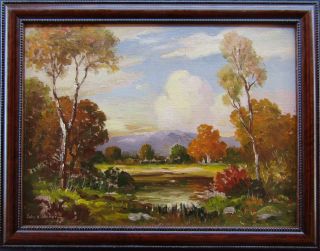 Listed John A.  Conner Peaceful Fall Impressionist Landscape Oil Painting No Res.