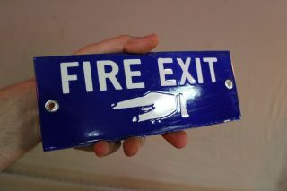 Fire Exit Pointing Hand Finger Porcelain Metal Sign Fire Dept Truck Dog Hose Gas