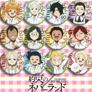 12pcs The Promised Neverland Emma Cosplay Party Pin Button Brooch Badges 564