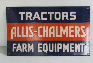 1950s Allis Chalmers Farm Tractors Porcelain Sign