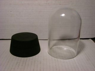 3 - 1/8 " O.  D.  X 4 - 5/8 " Tall Glass Dome With Rubber Tapered Stopper For Wet Opals