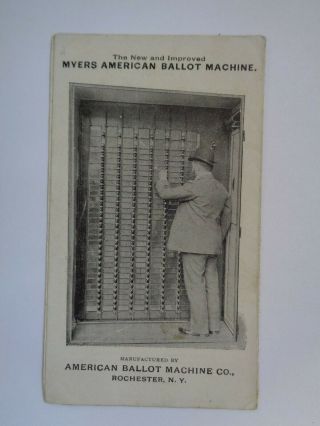 American Ballot Machine Co.  Vote Foldout Brochure Rochester N.  Y.  1800 