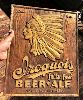 Iroquois Beer Ale Brewery Bar Sign Large Composition Buffalo,  Ny Brewerania Old