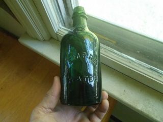 Empire Water Congress & Empire Spring Saratoga,  Ny Deep Green 1870s Pint Bottle