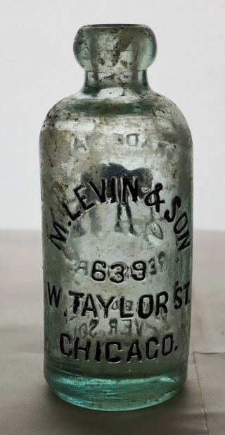 Old Hutch Hutchinson Soda Bottle – M.  Levin & Son Chicago Il - Il0371