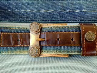 Vintage Denim Belt Made with Levi Strauss BIG E Red Tab Jeans Pants Very UNIQUE 3