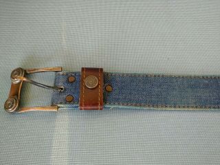 Vintage Denim Belt Made with Levi Strauss BIG E Red Tab Jeans Pants Very UNIQUE 5