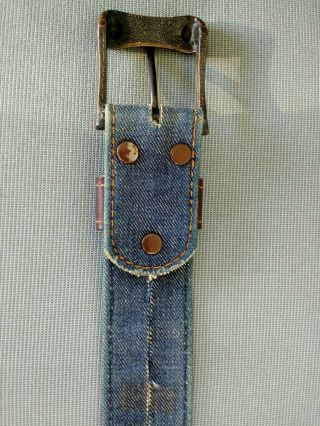 Vintage Denim Belt Made with Levi Strauss BIG E Red Tab Jeans Pants Very UNIQUE 8