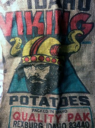 Vintage Viking Brand 100 Pound Idaho Burlap Potato Sack 2
