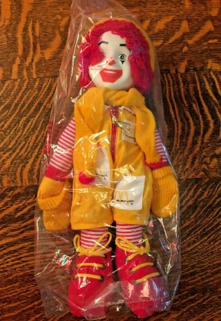 Ronald Mcdonalds 15 " Clown Doll 84 - Winter Cloths Cap - Scarf - Gloves - Old - Stock